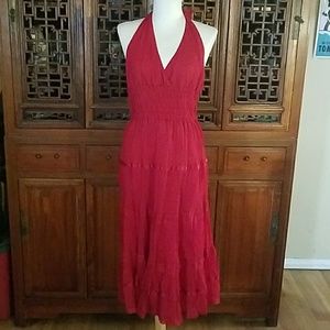Red Marilyn halter dress